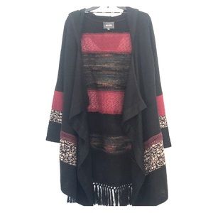 Miss Me S Long Hooded Draped Open-Front Cardigan